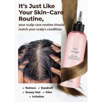 A’PIEU Raspberry Hair Vinegar Rinse 6.76 Fl oz - Scalp Treatment for Balanced pH, Shiny Hair | Korean Hair Care I Clarifies & Encourages Growth | Dandruff & Oil Control