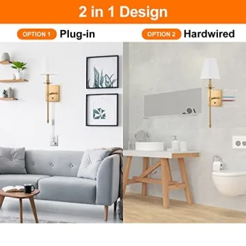 Dimmable Wall Sconces Set of Two with LED Bulbs