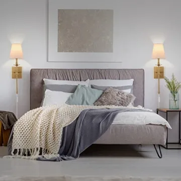 Dimmable Wall Sconces Set of Two with LED Bulbs