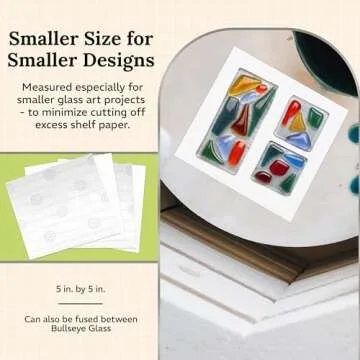 Bullseye Thin fire Kiln Shelf Paper - Small Kiln Paper for Ultra Smooth Surface - Glass Fusing Supplies - 15 Sheets 5'' x 5'' - kiln Paper for Glass fusing