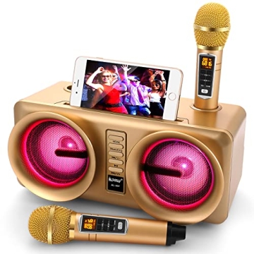 ALPOWL Karaoke Machine with Wireless Microphones for All