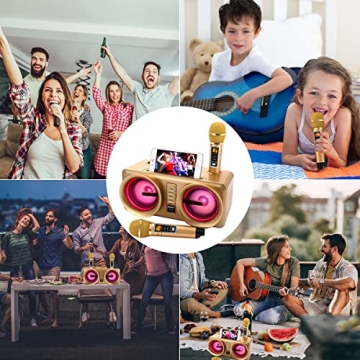 ALPOWL Karaoke Machine with Wireless Microphones for All