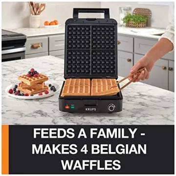 Krups Waffle Maker 4 Slices with Audible Ready Beep