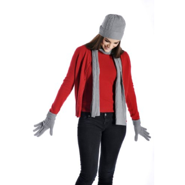 Cashmere Boutique: Unisex 100% Pure Cashmere Scarf, Hat and Gloves Set (Color: Rose Pink, Size: One ...