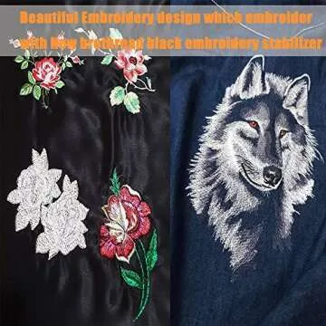 New brothread Black No Show Mesh Machine Embroidery Stabilizer Backing 12" x 25Yd roll - Light Weight 1.8 oz - 3 Options - Tear Away/Cut Away/No Show Mesh