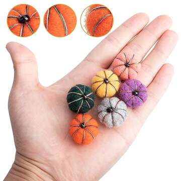 36 PCS Mini Handmade Felt Pumpkins for Fall Crafts