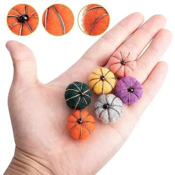 36 PCS Mini Handmade Felt Pumpkins for Fall Crafts