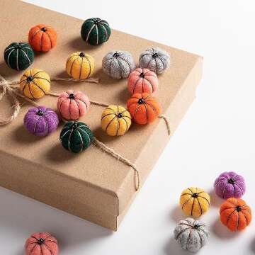 36 PCS Mini Handmade Felt Pumpkins for Fall Crafts