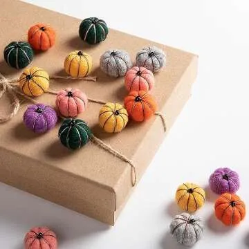 36 PCS Mini Handmade Felt Pumpkins for Fall Crafts