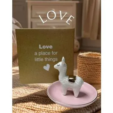 ROSA&ROSE Llama Trinket Tray Ceramic Jewelry Holder
