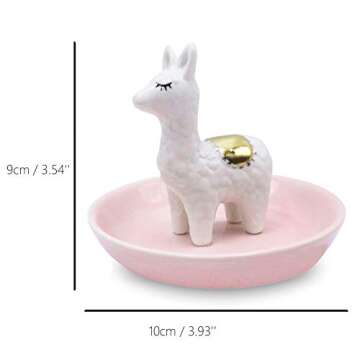 ROSA&ROSE Llama Trinket Tray Ceramic Jewelry Holder