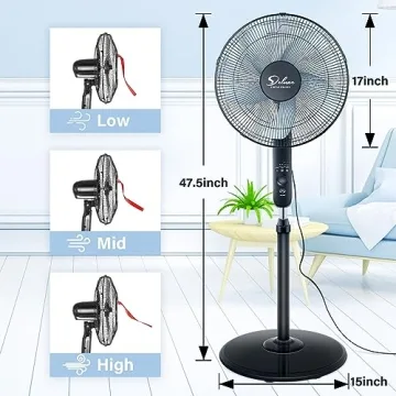Simple Deluxe 16 Inch Pedestal Fan with Remote Control