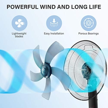Simple Deluxe 16 Inch Pedestal Fan with Remote Control