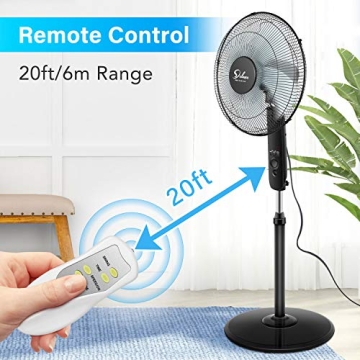 Simple Deluxe 16 Inch Pedestal Fan with Remote Control