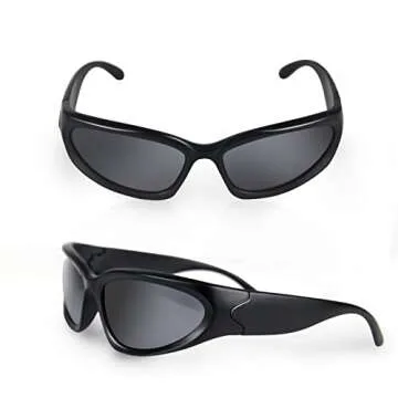 Y2K Wrap Around Sunglasses - Trendy 90s Shades