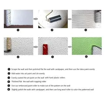 Bueer 7" DIY Patterned Paint Roller Decorative Rubber Roller with Plastic Handle (Model EG167)