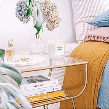 EKR Nightstand Elegant Tempered Glass Two-Tier Side Table