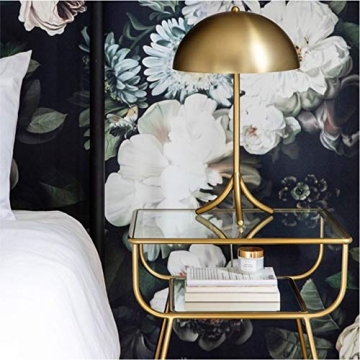 EKR Nightstand Elegant Tempered Glass Two-Tier Side Table