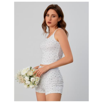 SOLY HUX Women's Floral Lace Pajama Set Lounge Sleepwear