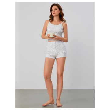 SOLY HUX Women's Floral Lace Pajama Set Lounge Sleepwear