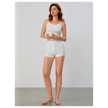 SOLY HUX Women's Floral Lace Pajama Set Lounge Sleepwear