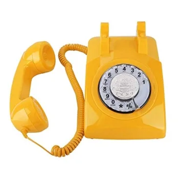 Retro Desktop Telephone with Rotary Dial for Home Decor