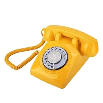 Retro Desktop Telephone with Rotary Dial for Home Decor