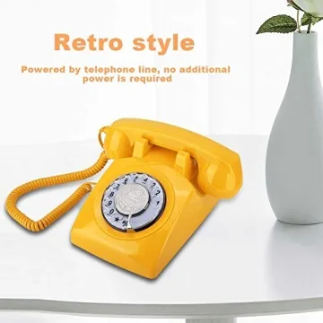 Retro Desktop Telephone with Rotary Dial for Home Decor