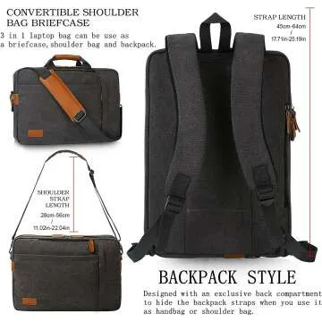 ESTARER Water-Resistant Laptop Messenger Bag for Men