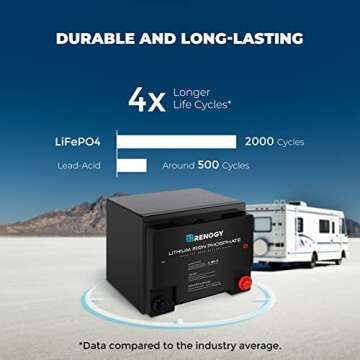 Renogy 12V 50Ah LiFePO4 Battery for RV and Solar Power