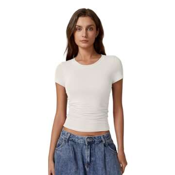 Stylish QINSEN Slim Fit Short Sleeve T-Shirt for Women