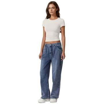 Stylish QINSEN Slim Fit Short Sleeve T-Shirt for Women