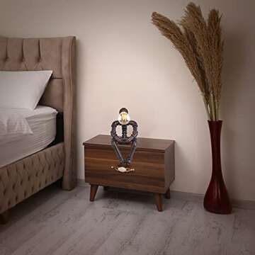 EFINEHOME Water Pipe Table Lamp Robot Style- Retro Industrial Table Light- Antique Steampunk Metal D...