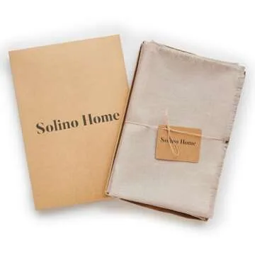 Solino Home Fringe Linen Dinner Napkins 20 x 20 Inch - 100% Pure Linen Natural Cloth Napkins Set of 4 for Spring, Easter - Handcrafted and Machine Washable