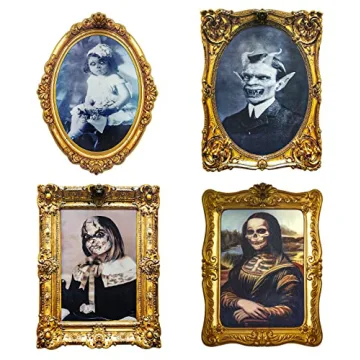 ECGER Halloween Decorations Indoor Scary 3D Changing Face Pictures for Halloween Party and Haunted H...