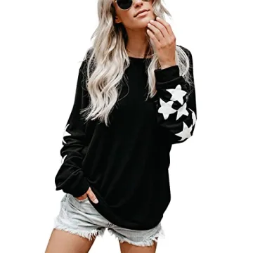 Blooming Jelly Women's Star Print Knit Sweater - Lightweight & Stylish