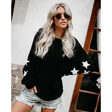 Blooming Jelly Women's Star Print Knit Sweater Lightweight