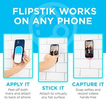Foldable Adhesive Phone Case Mount - Sticks to Any Flat Surface Like Mirrors and Walls | Hands Free Selfies, Videos, Car Mount, Phone Stand, Travel Accessory, and More by Flipstick | Dark Titanium