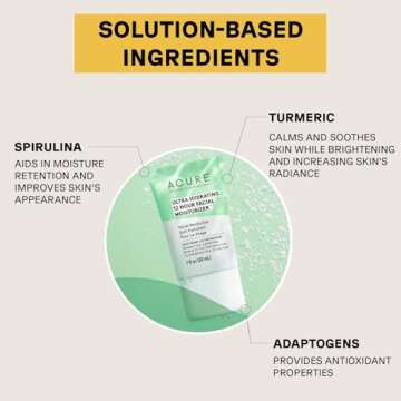 Acure Ultra Hydrating 12 Hour Facial Moisturizer - Intense Morning Moisture for Dry Dull Skin - Infu...