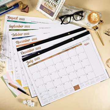 Desk Calendar 2023-12 Monthly Desk/Wall Calendar 2-in-1, Jan.2023 - Dec.2023, 16.8" x 12", 2023 Desk Calendar with Thick Paper, Corner Protectors, Large Ruled Blocks - Wise Quatotaions