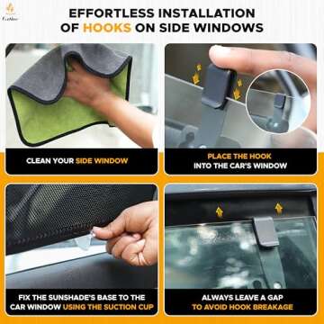 EcoNour Car Window Shades for Baby - Retractable UV Protection