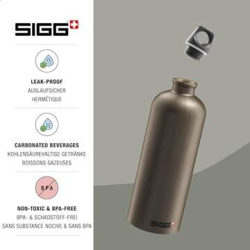 SIGG - Aluminum Water Bottle - Traveller - Made in Switzerland - Carbonated Drinks - Recycled - BPA-Free - 20Oz / 34Oz
