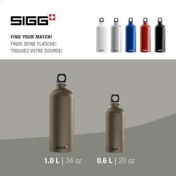 SIGG - Aluminum Water Bottle - Traveller - Made in Switzerland - Carbonated Drinks - Recycled - BPA-Free - 20Oz / 34Oz