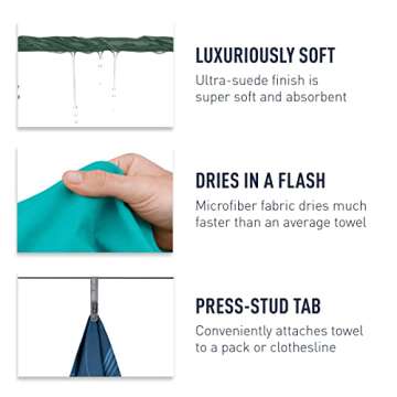 Sea to Summit Drylite Towel, Lightweight Camping and Travel Towel, X-Large (30 x 59 inches), Baltic Blue