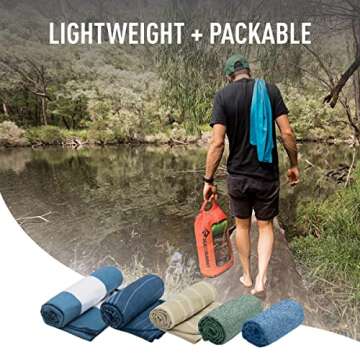 Sea to Summit Drylite Towel, Lightweight Camping and Travel Towel, X-Large (30 x 59 inches), Baltic Blue