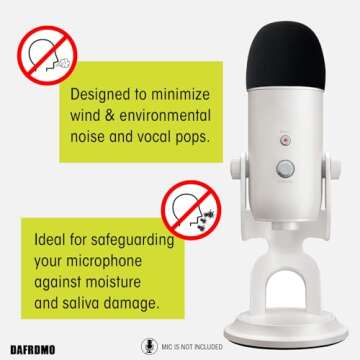 DAFRDMO Mic Cover Foam Microphone Windscreen, Condenser Microphone Premium Foam Cover - 2 Pack