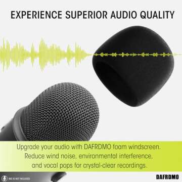 DAFRDMO Mic Cover Foam Microphone Windscreen, Condenser Microphone Premium Foam Cover - 2 Pack