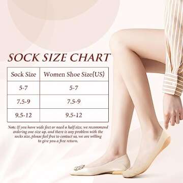 No Show Socks Womens Ultra Low Cut Liner Non Slip Socks for Women Footies Socks Invisible Socks for ...