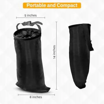 EcoNour Car Trash Can (2 Pack) | Car Trash Bag Hanging with Elastic Opening & Easy Mount | Car Garbage Can with Waterproof Oxford Material | Cute Car Accessories for Camping, Traveling & Outdoor