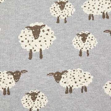 Two's Company Counting Sheep Blanket, Cotton 31 inches by 39 inches